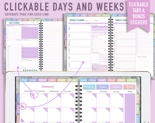 Undated Digital Planner - Purple