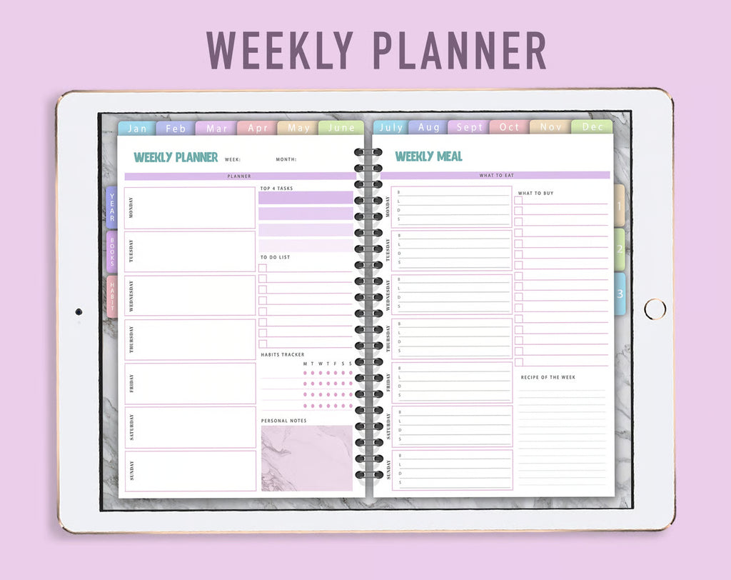 Undated Digital Planner - Purple